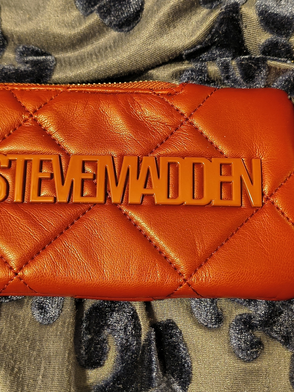 Steve Madden Quilted Orange Zip Wallet